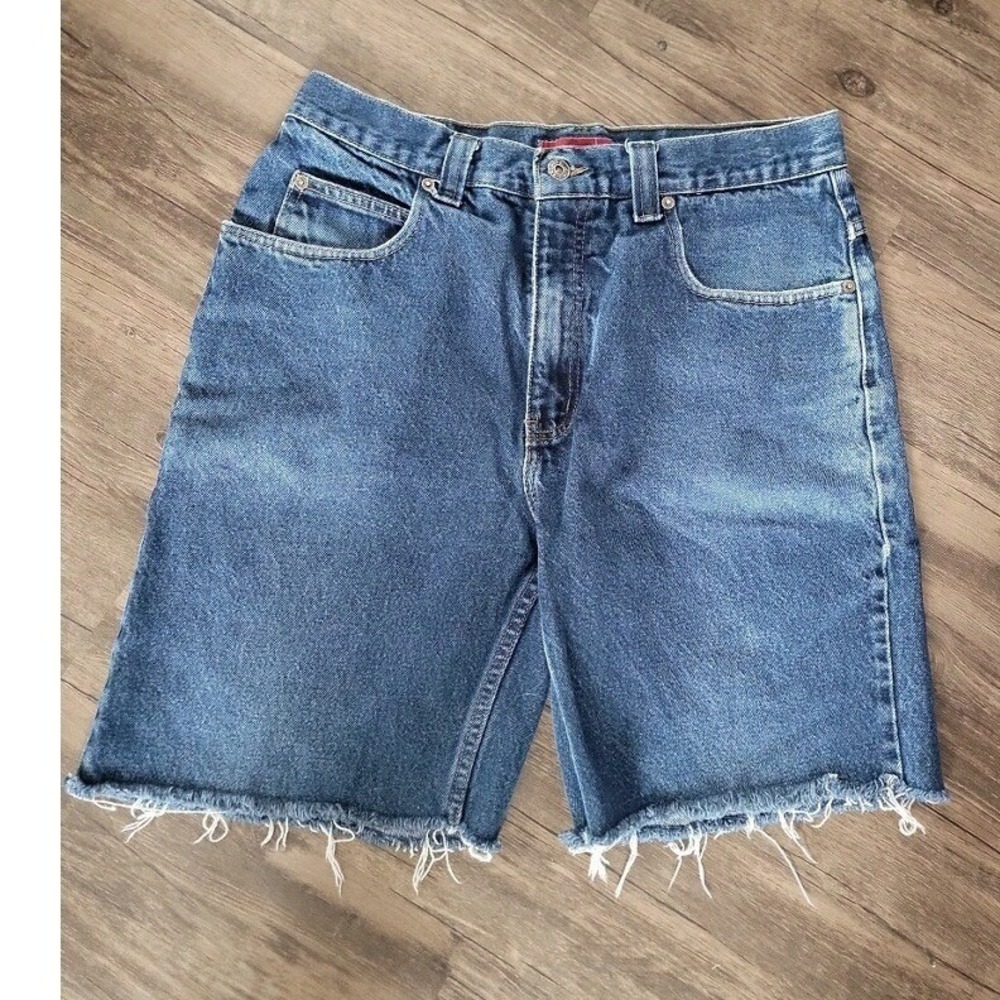 Anchor Blue Original Mens Vintage Denim Cutoff Shorts Jorts Blue 32 Raw Hem 90s